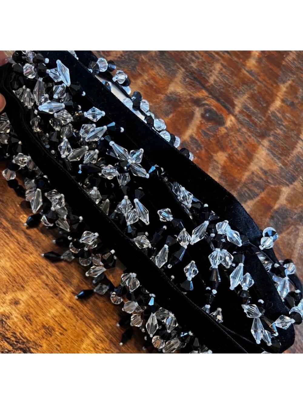 Velvet Black Beaded Fringe 278 inches